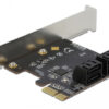 DELOCK κάρτα επέκτασης PCIe σε 4x SATA 90010, 6Gb/s, Low Profile