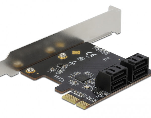 DELOCK κάρτα επέκτασης PCIe σε 4x SATA 90010, 6Gb/s, Low Profile