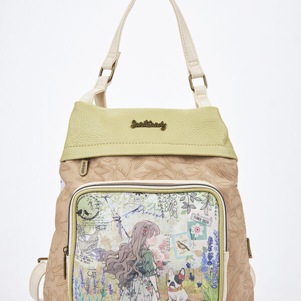 Sweet Candy Γυναικείο Backpack με Μοτίβο Λεβάντα & Πρακτική Θήκη – Lavender Walk
