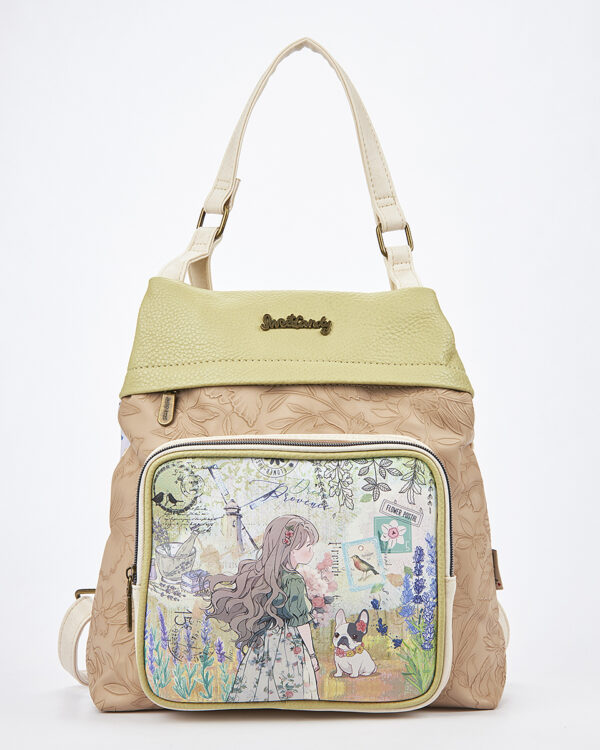 Sweet Candy Γυναικείο Backpack με Μοτίβο Λεβάντα & Πρακτική Θήκη – Lavender Walk