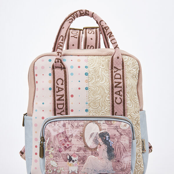 Sweet Candy Γυναικείο Backpack με Vintage Καθρέφτη και Λεπτομέρειες – Mirror Bloom
