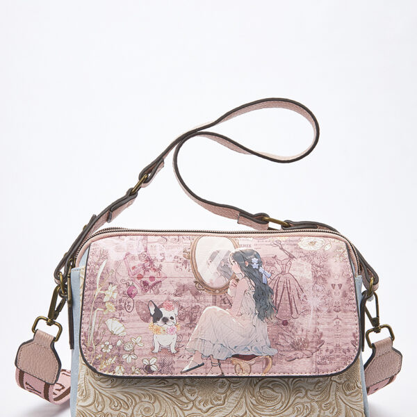 Sweet Candy Γυναικεία Τσάντα με Vintage Καθρέφτη & Ιδιαίτερη Υφή – Mirror Bloom