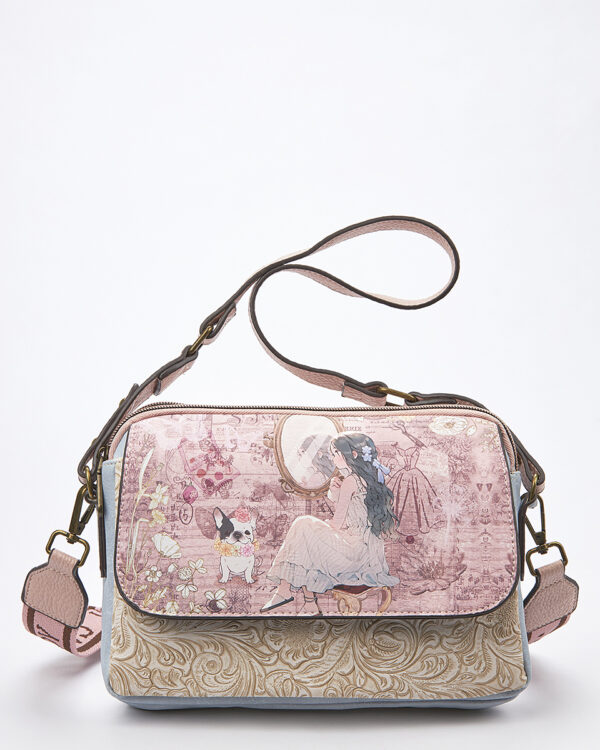 Sweet Candy Γυναικεία Τσάντα με Vintage Καθρέφτη & Ιδιαίτερη Υφή – Mirror Bloom