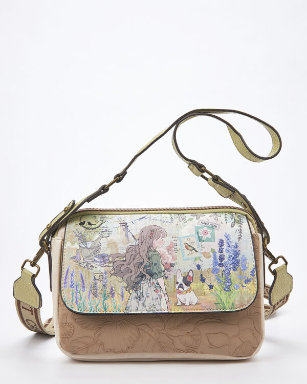 Sweet Candy Crossbody με Μοτίβο Λεβάντα και Ρετρό Στυλ – Lavender Walk