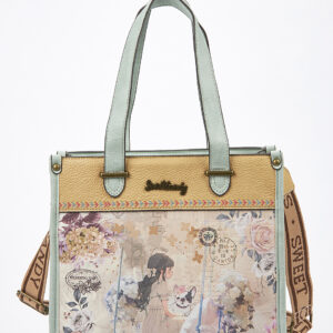 Sweet Candy Τσάντα  Ώμου-Χιαστί με Ρετρό Λουλουδένιο Pattern – Floral Whisper