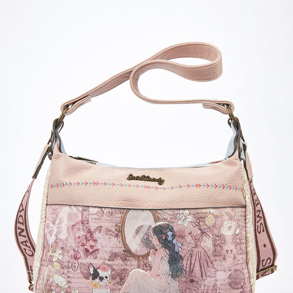 Sweet Candy Γυναικεία Τσάντα Ώμουμε Floral Ανάγλυφα και Ευρύχωρο Σχέδιο – Floral Whisper