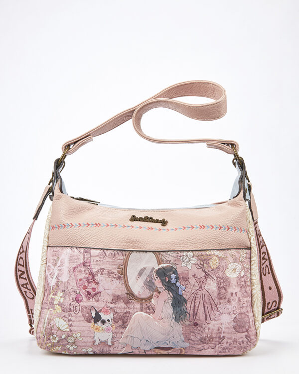 Sweet Candy Γυναικεία Τσάντα Ώμουμε Floral Ανάγλυφα και Ευρύχωρο Σχέδιο – Floral Whisper
