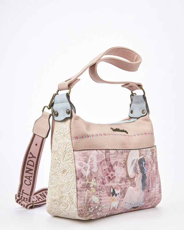 Sweet Candy Γυναικεία Τσάντα Ώμουμε Floral Ανάγλυφα και Ευρύχωρο Σχέδιο – Floral Whisper