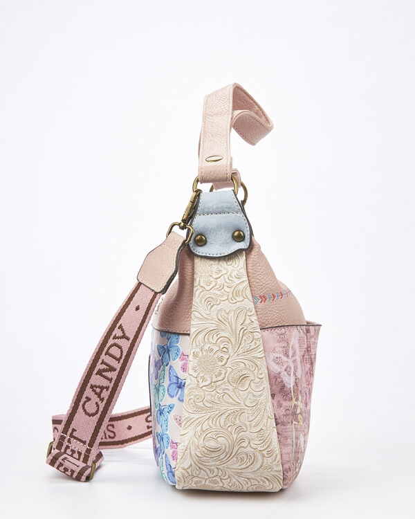 Sweet Candy Γυναικεία Τσάντα Ώμουμε Floral Ανάγλυφα και Ευρύχωρο Σχέδιο – Floral Whisper