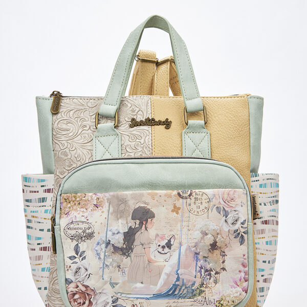 Sweet Candy Γυναικείο Σακίδιο 3-Way με Ρομαντικό Pattern – Floral Whisper