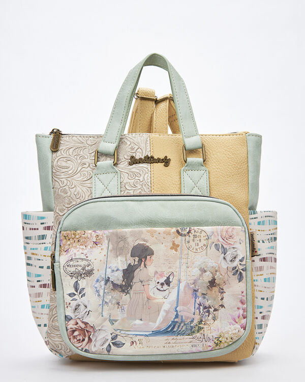 Sweet Candy Γυναικείο Σακίδιο 3-Way με Ρομαντικό Pattern – Floral Whisper