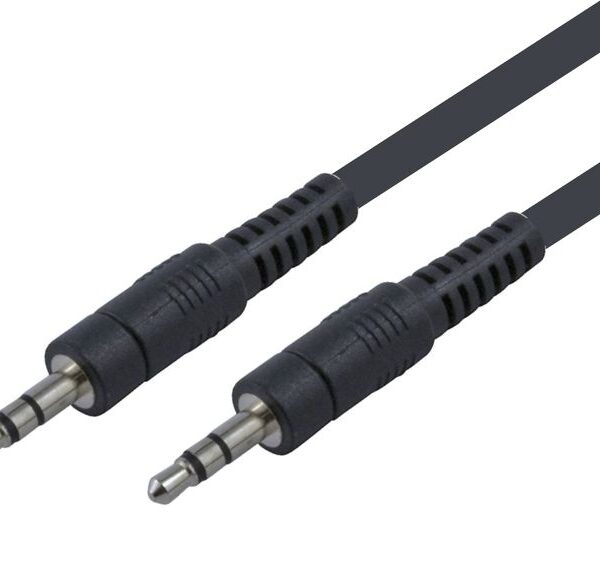 POWERTECH καλώδιο stereo 3.5mm CAB-J007, AUX, nickel plated, 3m, μαύρο
