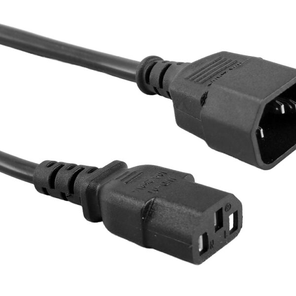POWERTECH καλώδιο προέκτασης τροφοδοσίας CAB-P039, 3x 0.75mm², CCS, 1m, μαύρο
