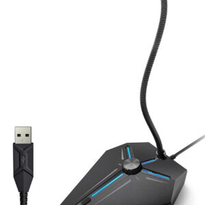 POWERTECH μικρόφωνο CAB-J034 με ενσωματωμένο clip-on, 3.5mm, 1.5m, μαύρο
