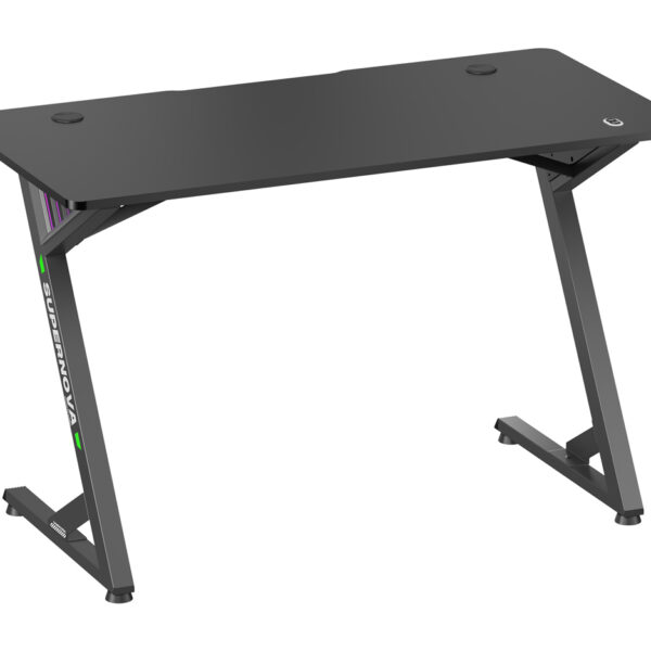 BRATECK gaming γραφείο GMD14-1 με RGB φωτισμό, 120x60x75cm, μαύρο