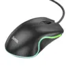 Hoco GM19 ενσύρματο ποντίκι USB, 1000DPI, RGB, μαύρο