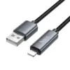 Hoco X112 καλώδιο με οθόνη USB-A σε Lightning 2,4A, 1μ, μαύρο