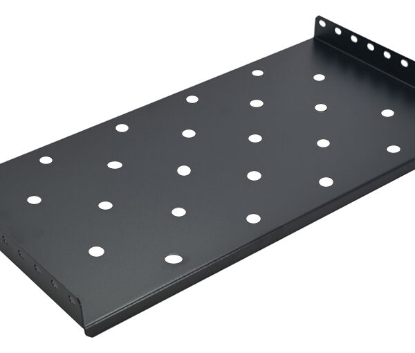 POWERTECH σταθερό ράφι 19" NETW-0026, 600x450mm, μαύρο, 2τμχ
