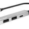 POWERTECH USB hub PT-1413, 4x θυρών, USB 3.2, 5Gbps, USB σύνδεση, γκρι