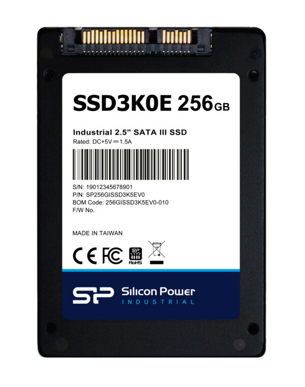 SILICON POWER industrial 2.5" SATA III SSD SSD3K0E, 256GB, 540/520MBps, 3D TLC, -20~75 °C
