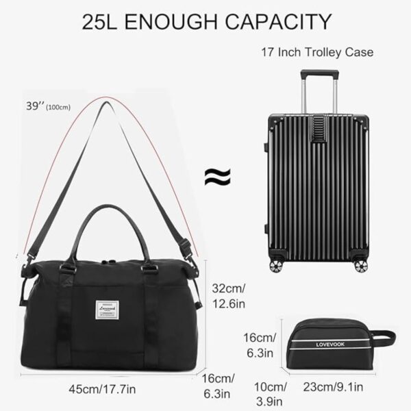 Σετ Σάκος ταξιδιού νεσεσέρ 25 L Lovevook WB1831 black
