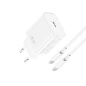 XO NB-Q190B PD καλώδιο USB-C σε USB-C, 2,0μ, 60W, λευκό