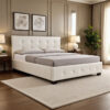 Κρεβάτι Roi pakoworld 160x200 PU λευκό ματ + αποθηκευτικό χώρο