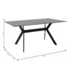 Τραπέζι Olivet pakoworld sintered stone μαύρο μαρμάρου-μαύρο 180x90x75εκ