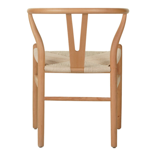 Καρέκλα Wishbone pakoworld rubberwood-σχοινί σε φυσική απόχρωση 60x51x80εκ