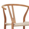 Σκαμπό μπαρ Wishbone pakoworld rubberwood-σχοινί σε φυσική απόχρωση 55x49x96εκ
