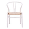 Καρέκλα Wishbone pakoworld rubberwood-σχοινί σε λευκή απόχρωση 60x51x80εκ