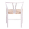 Καρέκλα Wishbone pakoworld rubberwood-σχοινί σε λευκή απόχρωση 60x51x80εκ