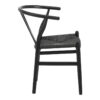 Καρέκλα Wishbone pakoworld rubberwood-σχοινί σε μαύρη απόχρωση 60x51x80εκ