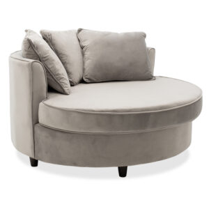 Καρέκλα Winslow pakoworld ξύλο rubberwood ανοικτό καρυδί-pvc rattan φυσικό-ύφασμα γκρι