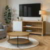 Έπιπλο τηλεόρασης Ellon pakoworld μελαμίνης sonoma-λευκό 120x40x41εκ.