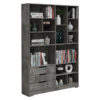 Βιβλιοθήκη Lucinda pakoworld γκρι oak 120x29.8x180.5εκ