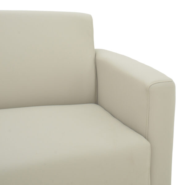 Καναπές τριθέσιος Sidica pakoworld PU σε μπεζ απόχρωση 185x82x81εκ