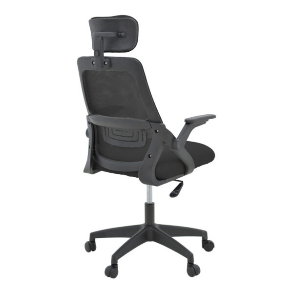 Καρέκλα γραφείου Peja pakoworld mesh ύφασμα μαύρο 58x60x107-117εκ