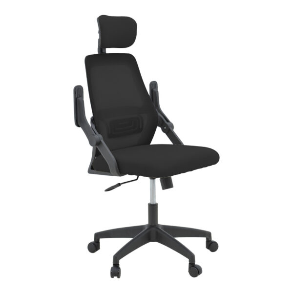 Καρέκλα γραφείου Peja pakoworld mesh ύφασμα μαύρο 58x60x107-117εκ