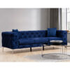 Καναπές 3θέσιος PWF-0579 pakoworld τύπου Chesterfield ύφασμα μπλε 237x90x73εκ
