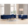 Καναπές 3θέσιος PWF-0579 pakoworld τύπου Chesterfield ύφασμα μπλε 237x90x73εκ