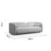 Καναπές 3θέσιος Tranquil I pakoworld ύφασμα μπουκλέ κρεμ 228x90x74εκ