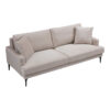 Καναπές 2θέσιος Fortune pakoworld βελούδο μπεζ-μαύρο 175x90x88εκ