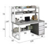 Γραφείο Soco pakoworld με ραφιέρα-MDF γκρι-λευκό 120x50x147εκ