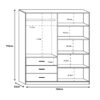 Ντουλάπα Sonlen pakoworld σε καρυδί-ανθρακί απόχρωση 160x52x195εκ