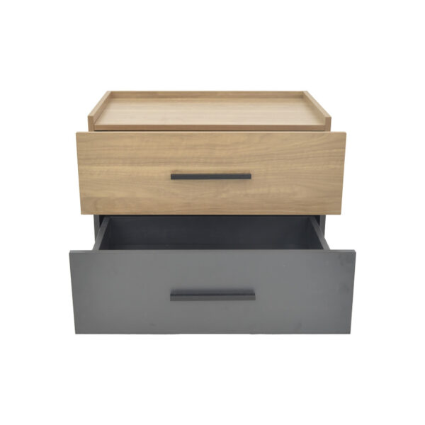 Κομοδίνο Sonlen pakoworld mdf σε sonoma-ανθρακί απόχρωση 60x40x44.5εκ