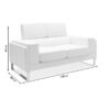 Καναπές Shea pakoworld 2θέσιος pu μαύρο-inox 158x80x87εκ