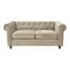 Kαναπές διθέσιος Incredible pakoworld τύπου Chesterfield βελούδο μπεζ 160x84x67εκ