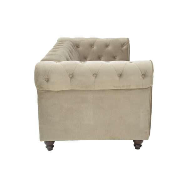 Kαναπές διθέσιος Incredible pakoworld τύπου Chesterfield βελούδο μπεζ 160x84x67εκ