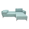 Kαναπές κρεβάτι τριθέσιος αναστρέψιμος Settee pakoworld ύφασμα με αποθηκευτικό χώρο σε σιέλ απόχρωση 286x204x93εκ